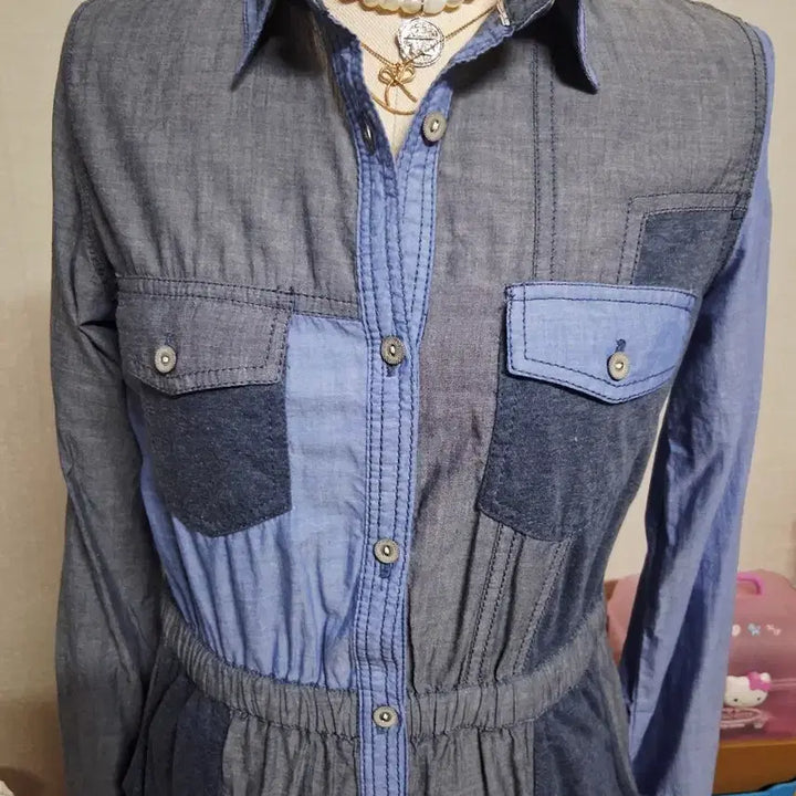 [BUNJANG] Tommy Hilfiger Mixed Material Shirt Dress / 정품)타미힐 피거 소재 믹스 셔츠형 원피스 [택/새상품]