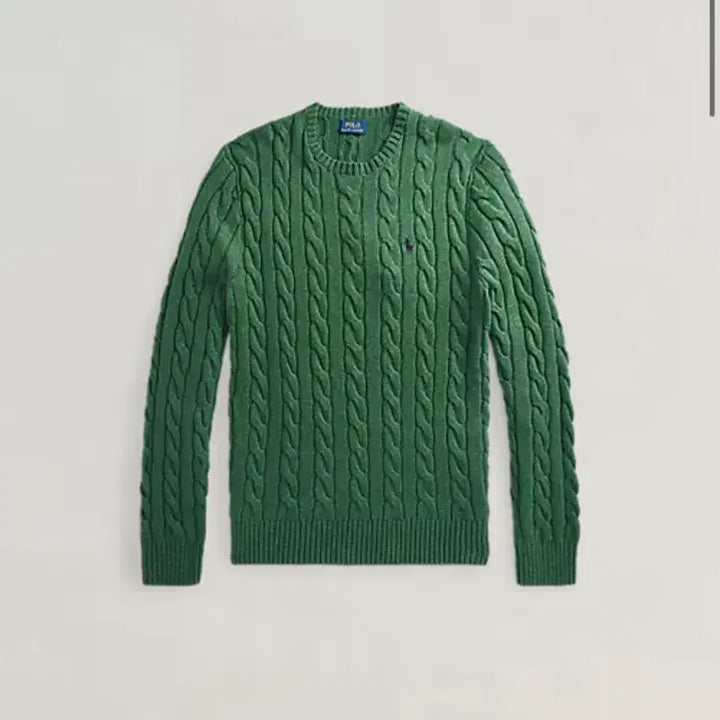 [BUNJANG] Polo Cable Knit Sweater, Deep Green, Size L / 폴로 신형 케이블니트 진한 그린색상 L사이즈 (105사이즈)