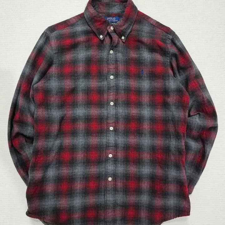 [BUNJANG] Polo Ralph Lauren Red/Gray Multi Check Cotton Custom Fit Shirt / [M] 폴로 랄프로렌 레드/그레이 멀티 체크 코튼 커스텀 핏 셔츠