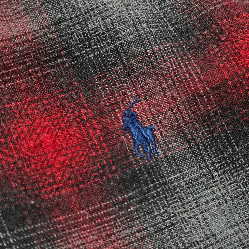 [BUNJANG] Polo Ralph Lauren Red/Gray Multi Check Cotton Custom Fit Shirt / [M] 폴로 랄프로렌 레드/그레이 멀티 체크 코튼 커스텀 핏 셔츠