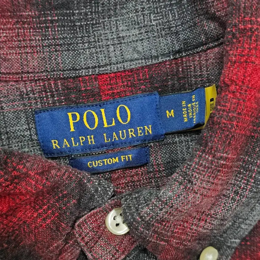 [BUNJANG] Polo Ralph Lauren Red/Gray Multi Check Cotton Custom Fit Shirt / [M] 폴로 랄프로렌 레드/그레이 멀티 체크 코튼 커스텀 핏 셔츠