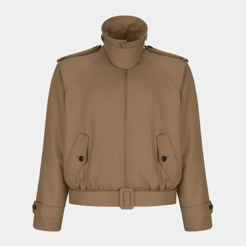 [BUNJANG] Noise M Neck Buckle Wool Blend Blouson Camel M / 노이스 엠 넥 버클 울 블렌드 블루종 카멜 M
