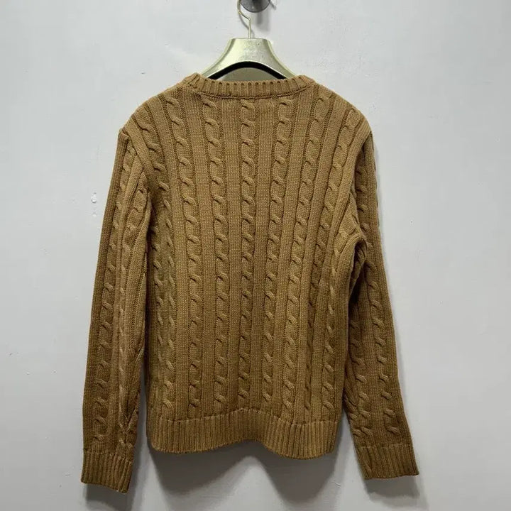 [BUNJANG] Polo Ralph Lauren Cable Knit Brown Sweater / 폴로 랄프로렌 케이블 니트 브라운 S