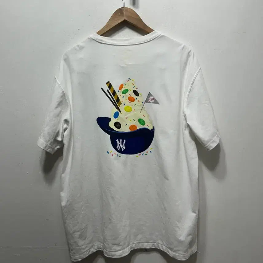 [BUNJANG] New York Yankees NY White Short Sleeve T-shirt 2XL / 뉴욕 양키스 NY 화이트 반팔 티셔츠 2XL