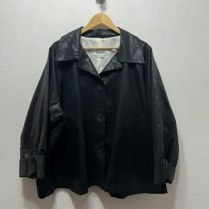 [BUNJANG] DeVenti Black Leather Jacket / DeVenti 블랙 레더 자켓 F