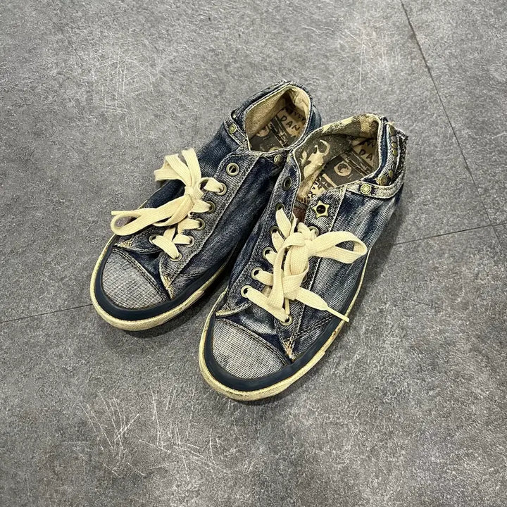 [BUNJANG] Diesel Denim Low-Top Sneakers (Size 230) / 디젤 데님 로우탑 스니커즈 230