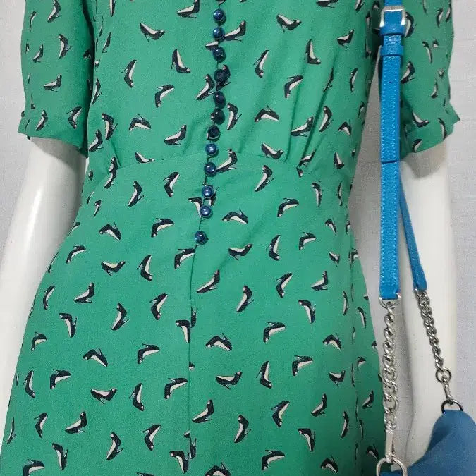 [BUNJANG] Button Detail Lined Dress / 단추 안감 색 이쁜 원피스....반품 45 길이 115