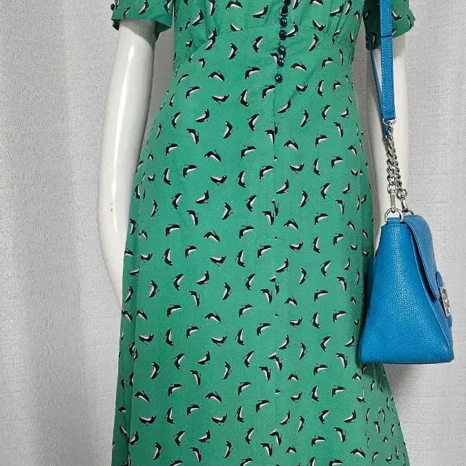 [BUNJANG] Button Detail Lined Dress / 단추 안감 색 이쁜 원피스....반품 45 길이 115