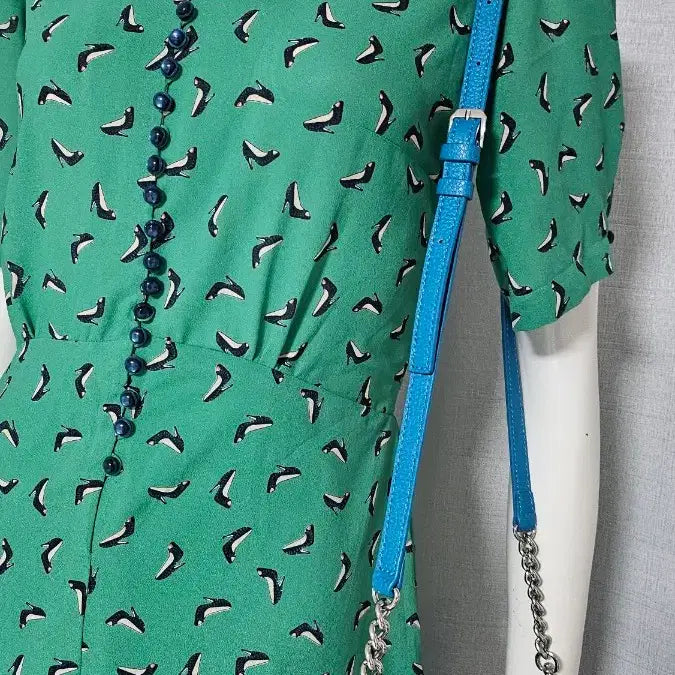 [BUNJANG] Button Detail Lined Dress / 단추 안감 색 이쁜 원피스....반품 45 길이 115