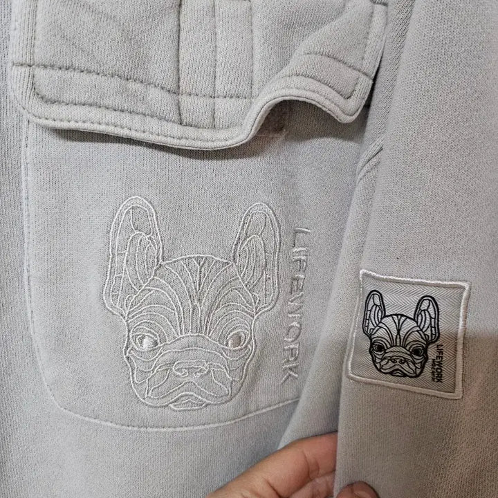[BUNJANG] Life Work Dog Pocket Sweatshirt L / 라이프워크 강아지 포켓 맨투맨 티셔츠 L