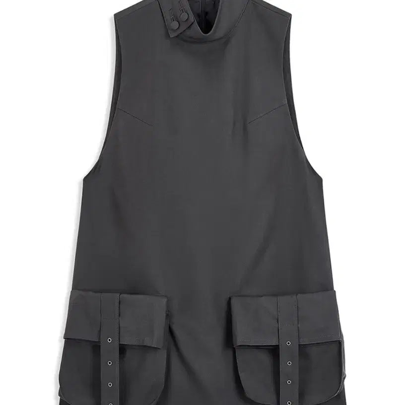 [BUNJANG] OPEN YY Cargo Pocket Mini Dress (Charcoal, S) / 오픈와이와이 카고 포켓 미니 원피스 차콜 S