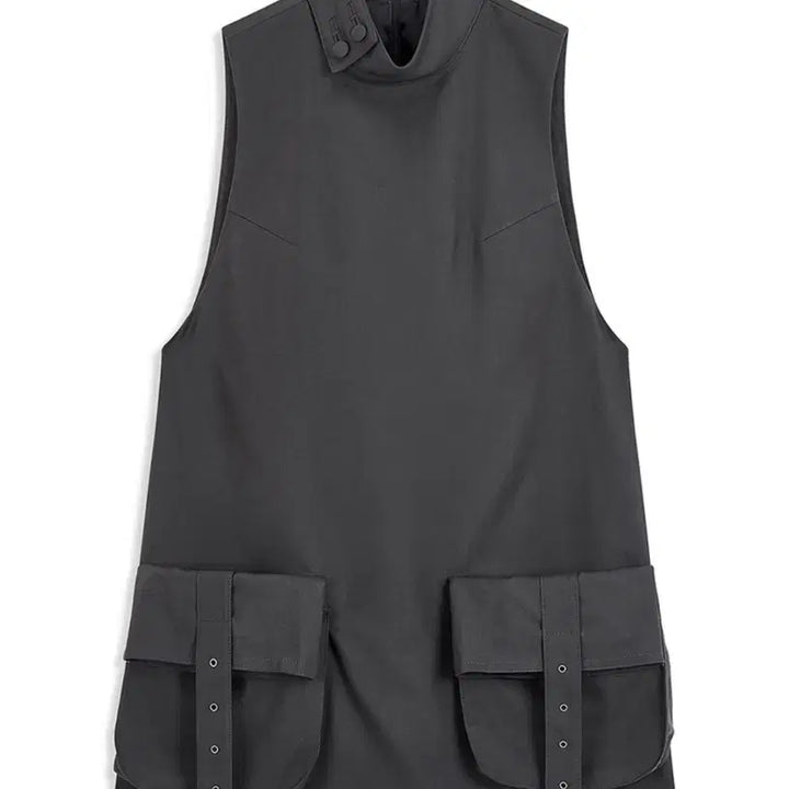 [BUNJANG] OPEN YY Cargo Pocket Mini Dress (Charcoal, S) / 오픈와이와이 카고 포켓 미니 원피스 차콜 S
