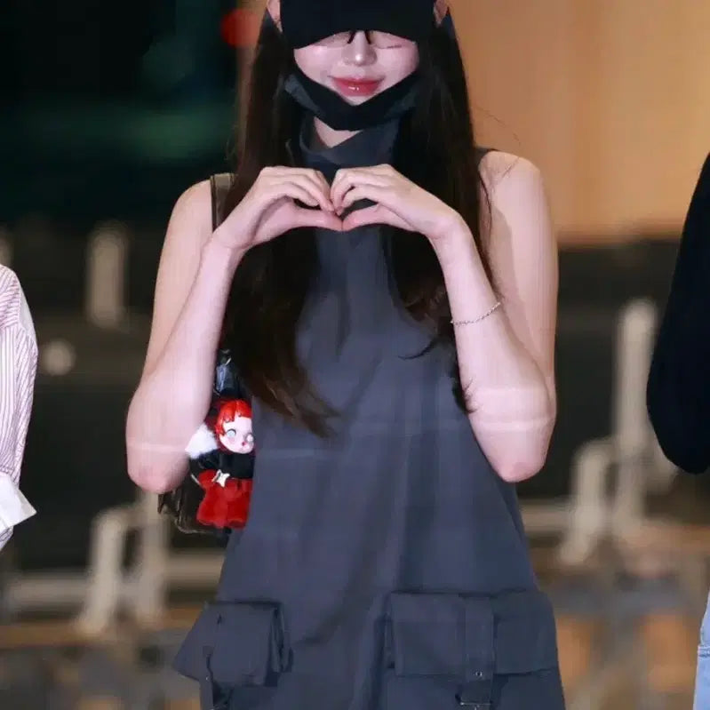 [BUNJANG] OPEN YY Cargo Pocket Mini Dress (Charcoal, S) / 오픈와이와이 카고 포켓 미니 원피스 차콜 S