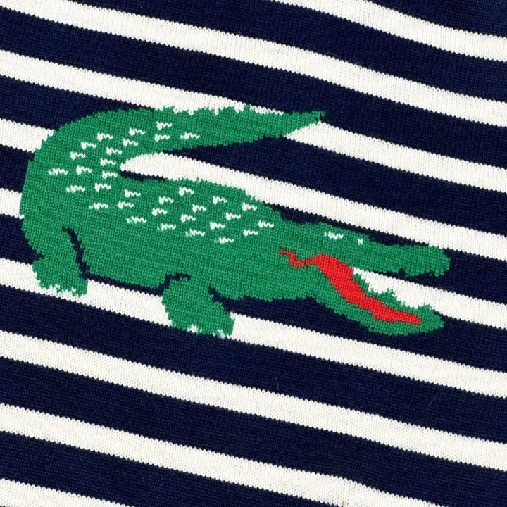 [BUNJANG] Lacoste Striped Knit Sweater (Size L) / (미세수선존재, L) 라코스테 스트라이프 니트