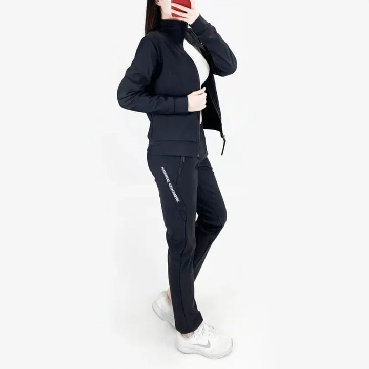 [BUNJANG] National Geographic Black Training Suit Set / 내셔널지오그래픽 블랙 트레이닝복 세트