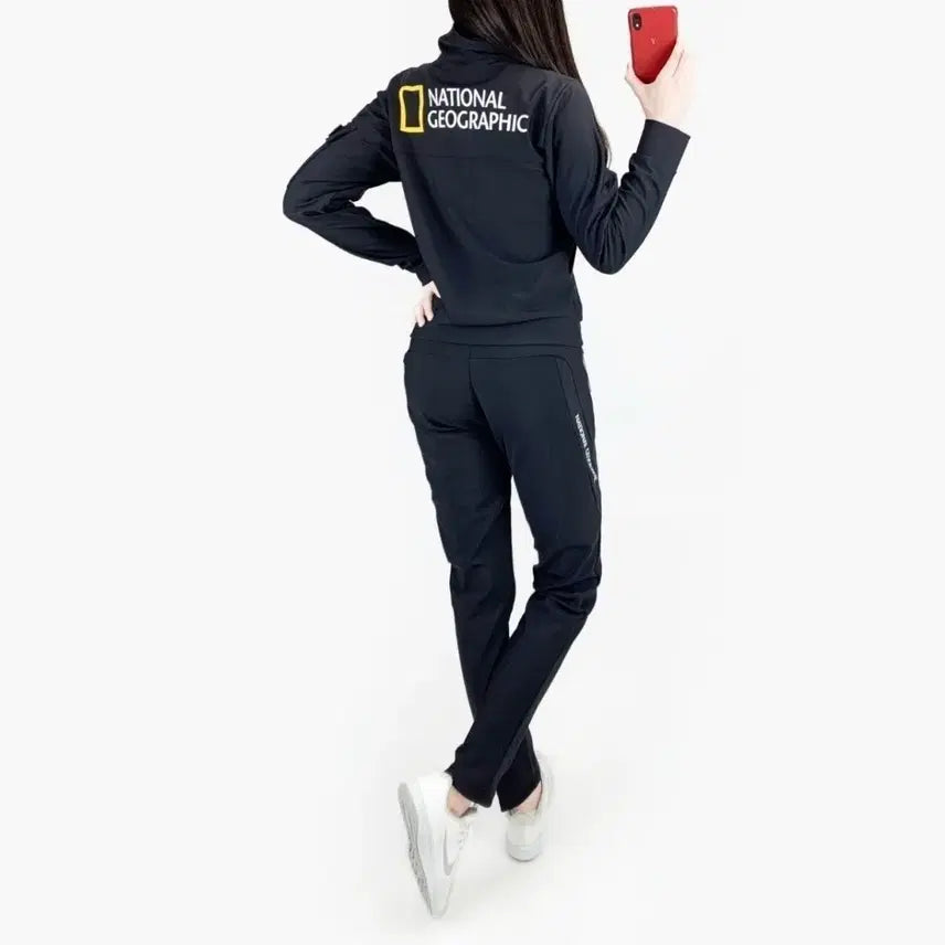 [BUNJANG] National Geographic Black Training Suit Set / 내셔널지오그래픽 블랙 트레이닝복 세트
