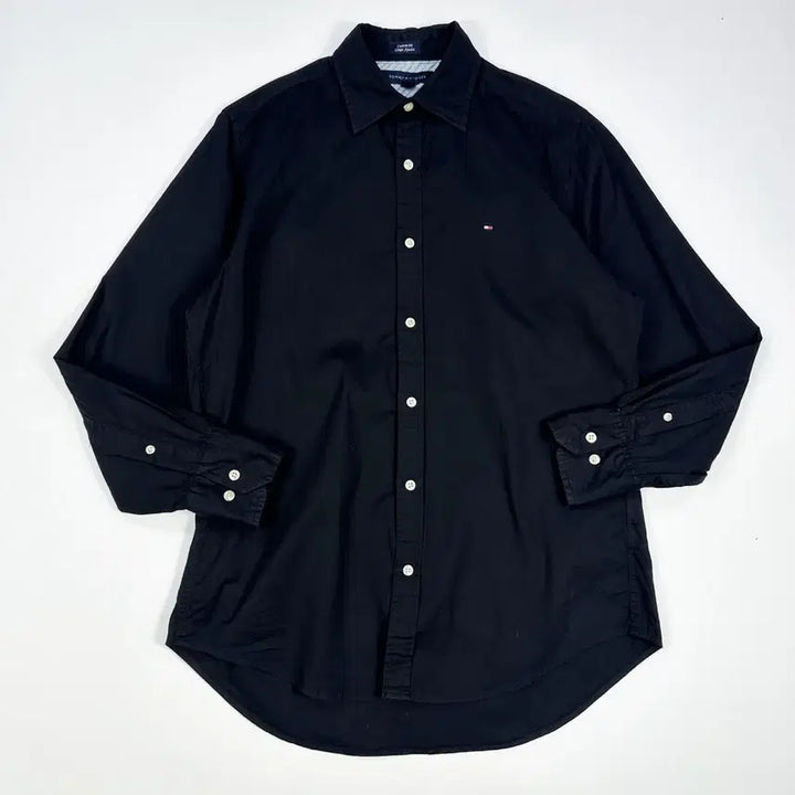 [BUNJANG] Tommy Hilfiger Basic Solid Shirt Black / (S) 타미힐피거 베이직 솔리드 셔츠 블랙