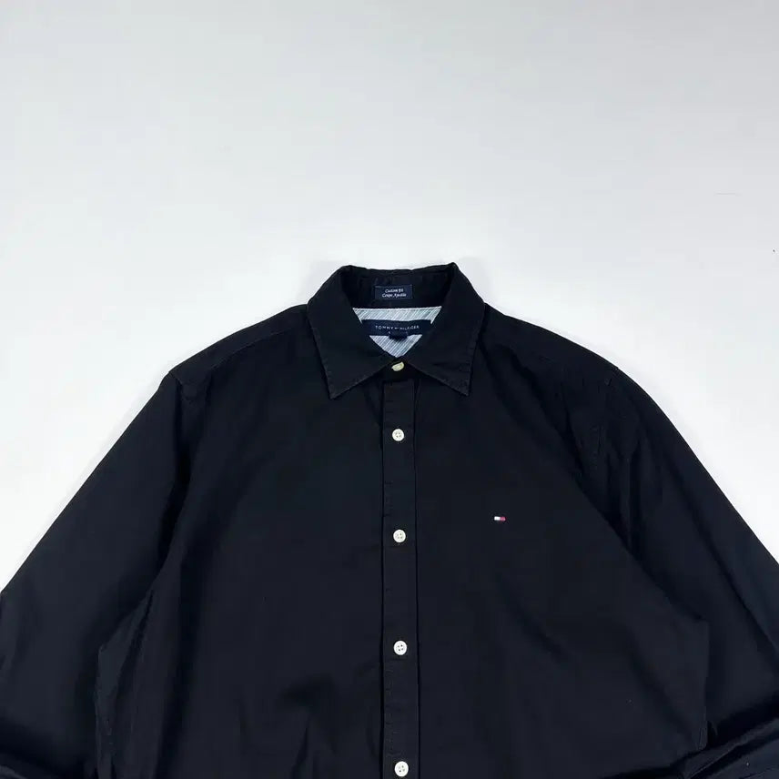 [BUNJANG] Tommy Hilfiger Basic Solid Shirt Black / (S) 타미힐피거 베이직 솔리드 셔츠 블랙