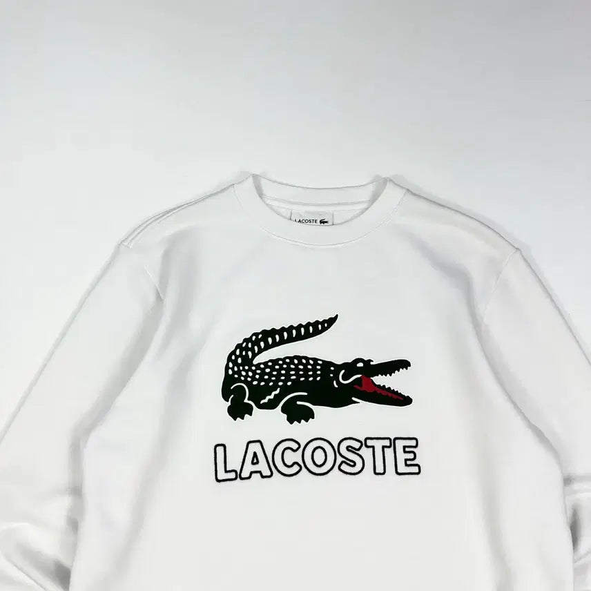 [SOLD OUT] (S) 라코스테 빅로고 베이직 맨투맨 화이트