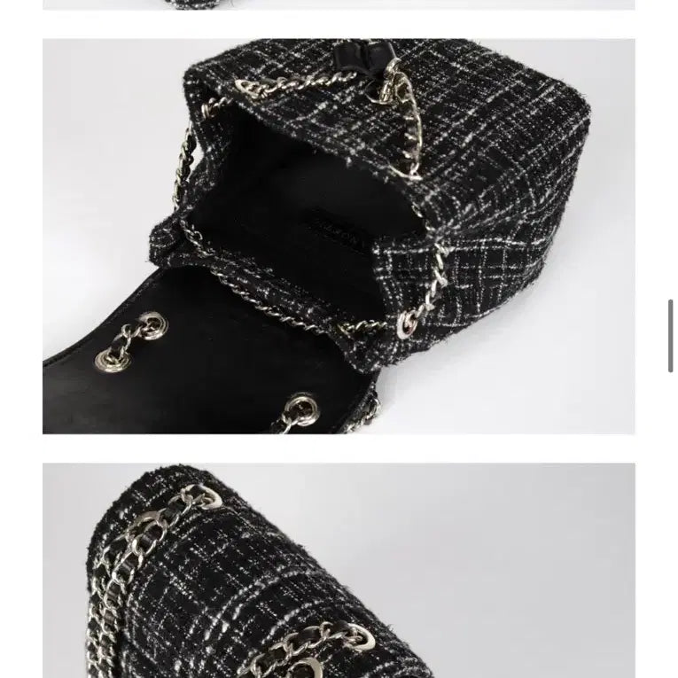 [BUNJANG] Anotheic Tweed Chain Bag / 아노에틱 가방 트위드 체인백 블랙