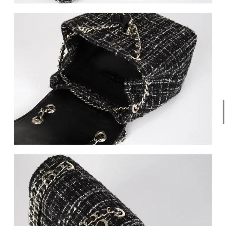 [BUNJANG] Anotheic Tweed Chain Bag / 아노에틱 가방 트위드 체인백 블랙