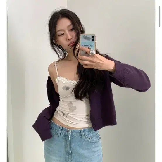 [BUNJANG] UnderB Sheldon Flower Lace Sleeveless Top / 언더비 셀던 플라워 레이스 슬리브리스
