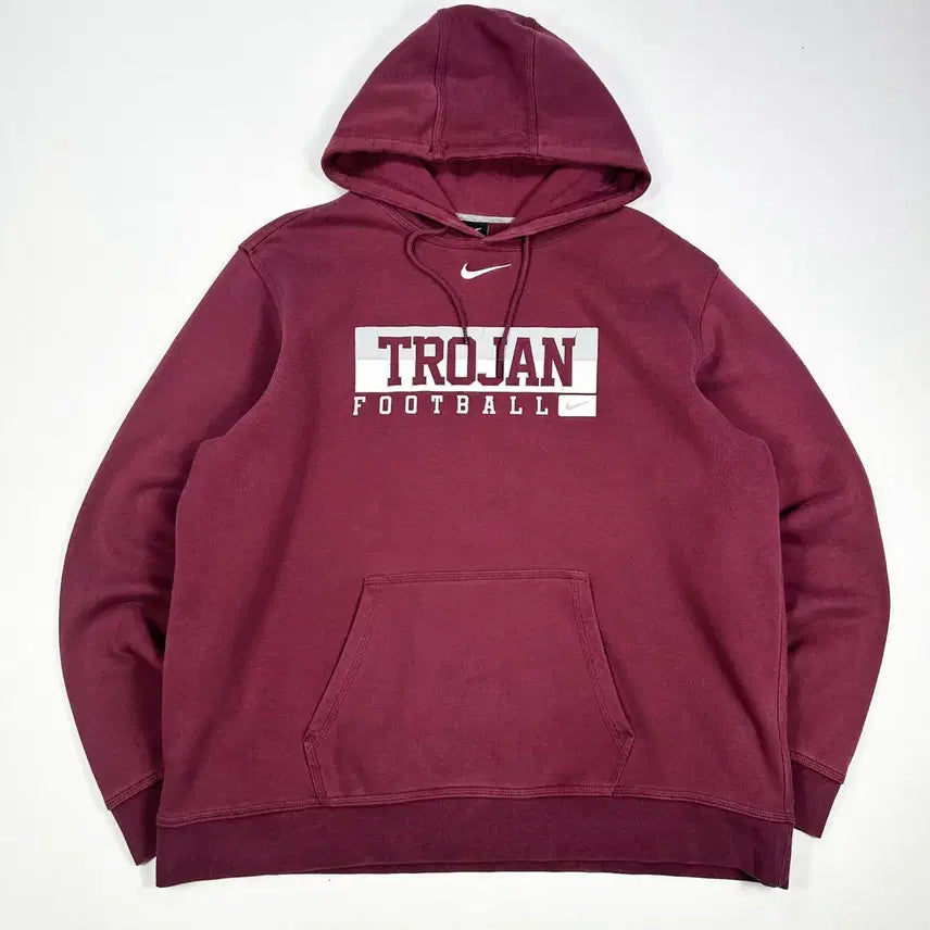[BUNJANG] Nike Trojan Football Hoodie (2XL) / (2XL) 나이키 올드스쿨 트로잔 풋볼 후드티 버건디