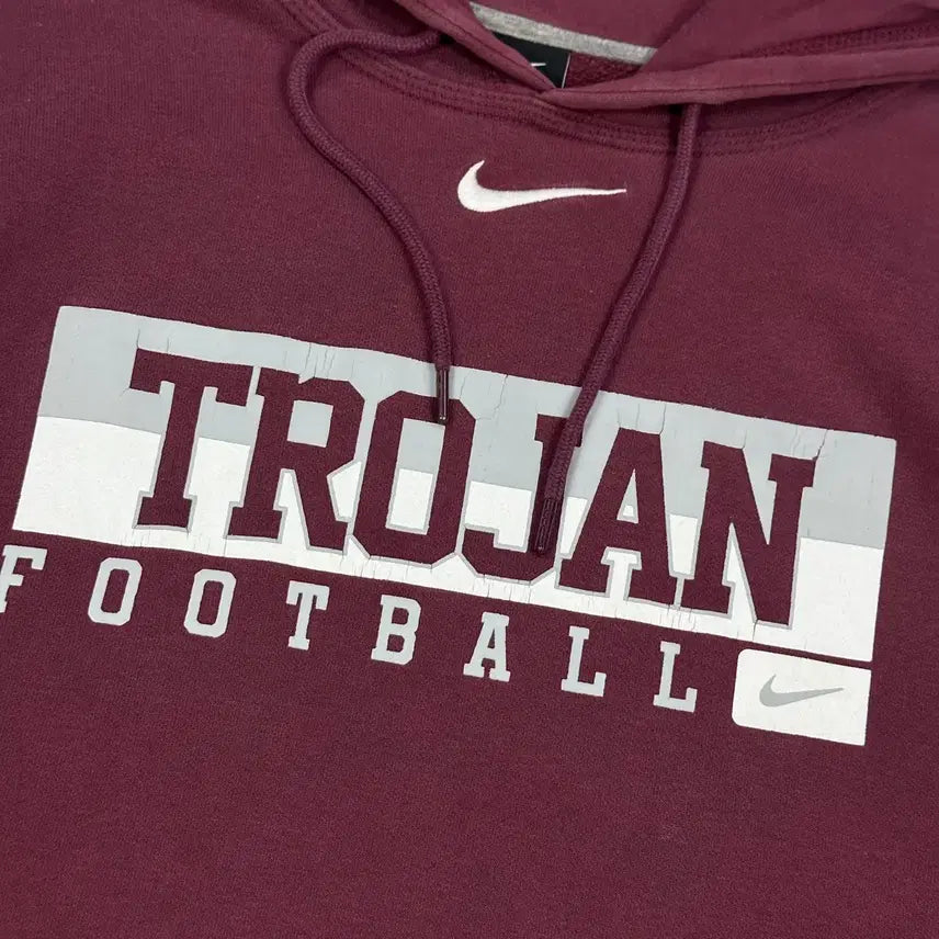 [BUNJANG] Nike Trojan Football Hoodie (2XL) / (2XL) 나이키 올드스쿨 트로잔 풋볼 후드티 버건디
