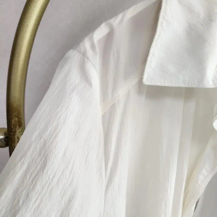 [BUNJANG] Obze White Long Windbreaker Jacket / 한섬 오브제 화이트 롱 바람막이 쟈켓
