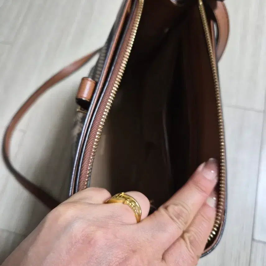 [BUNJANG] Beanpole Check Crossbody Bag Brown / 빈폴 체크 크로스백 브라운