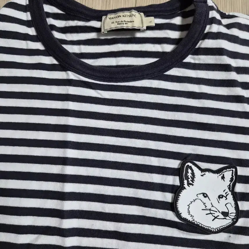 [BUNJANG] Maison Kitsune Striped Long Sleeve T-Shirt / 메종키츠네 스트라이프 긴팔 티셔츠