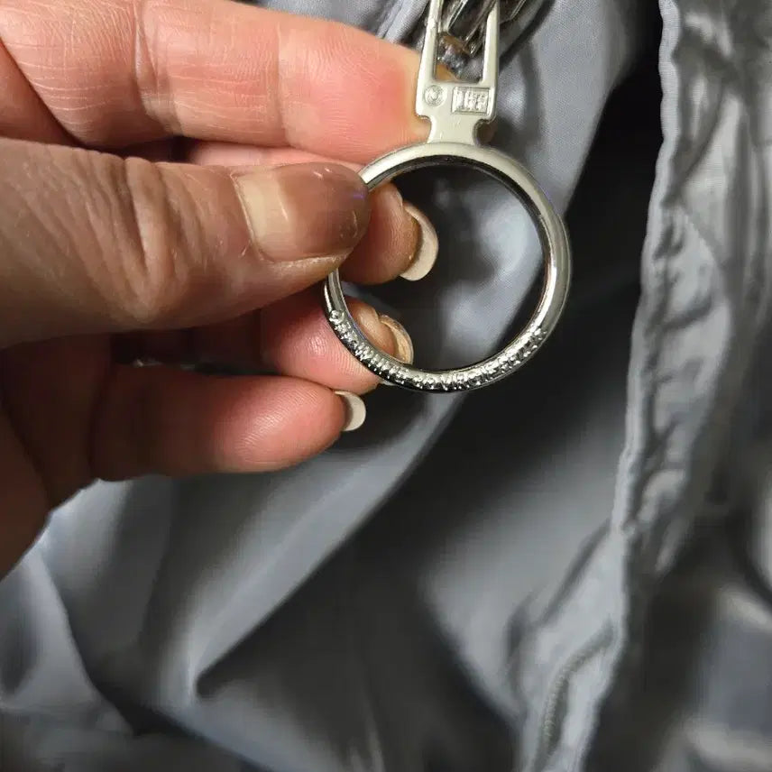 [BUNJANG] Off-White Gray Bomber Jacket / 오프화이트 그레이 봄버 자켓