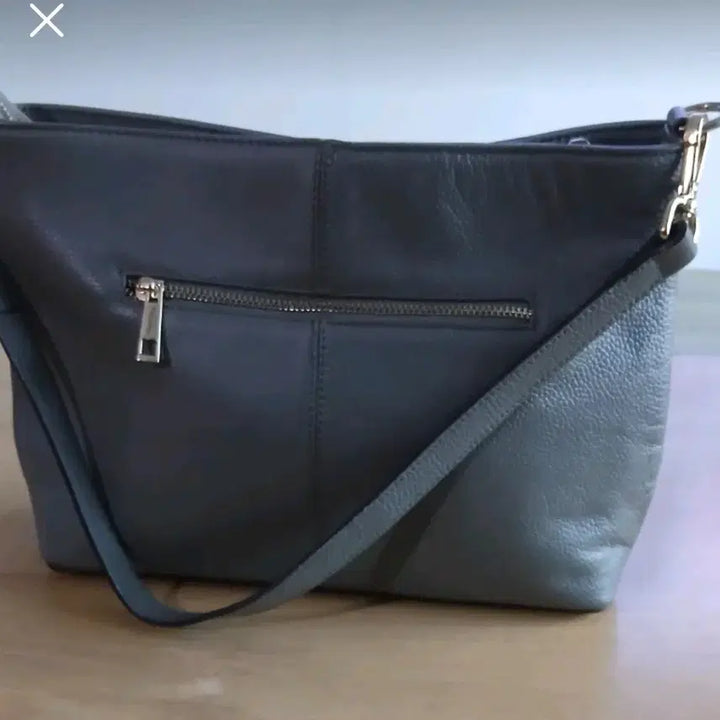 [BUNJANG] Della Stella Gray Leather Shoulder Bag / 델라스텔라 그레이 소가죽 숄더백