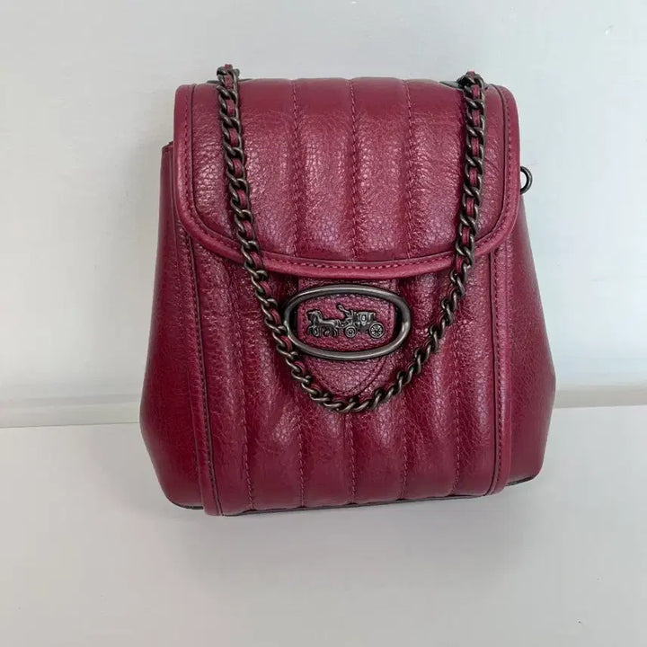 [BUNJANG] Coach Melody Backpack Tote Bag Burgundy / [정품/보증서] 코치 멜로디 백팩 토트백 버건디