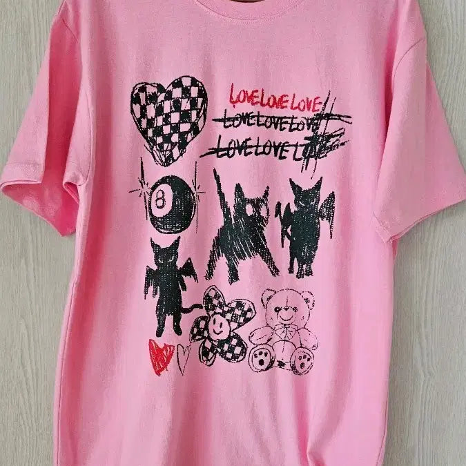 [BUNJANG] Pink Short-Sleeve T-Shirt / 핑크반팔티 새상품 ~날씬77