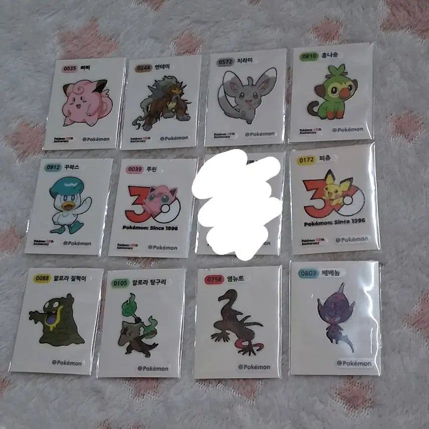 [SOLD OUT] 포켓몬 30주년 스티커 띠부씰 띠부띠부씰 /푸린 피츄 삐삐 엔테이 치라미