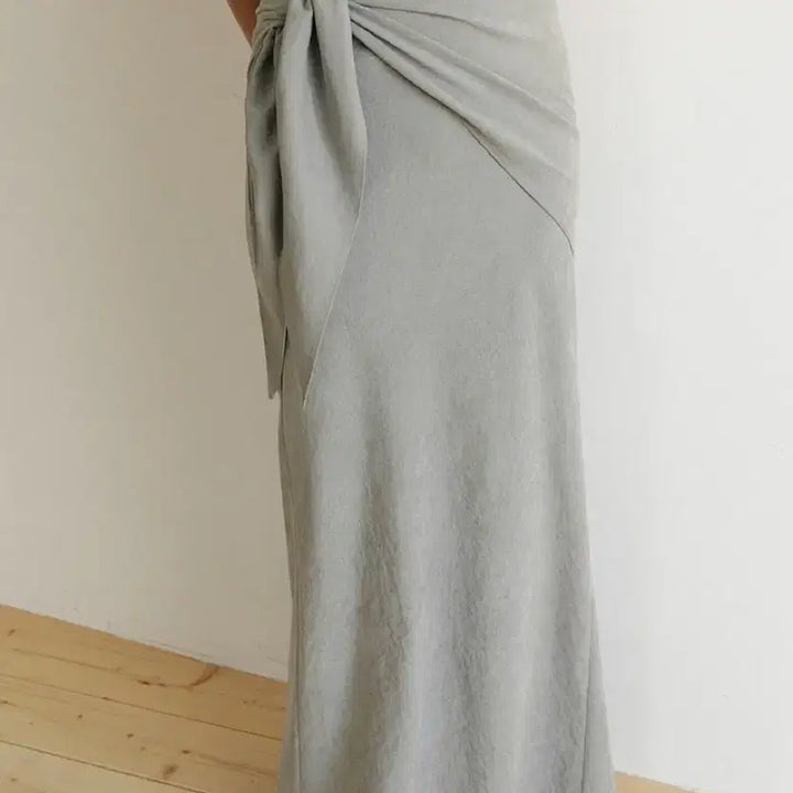 [BUNJANG] AND YOU Scarf Set Maxi Skirt (Gray) / 앤유 스카프 세트 맥시 스커트 (Gray)_2GSUSK02