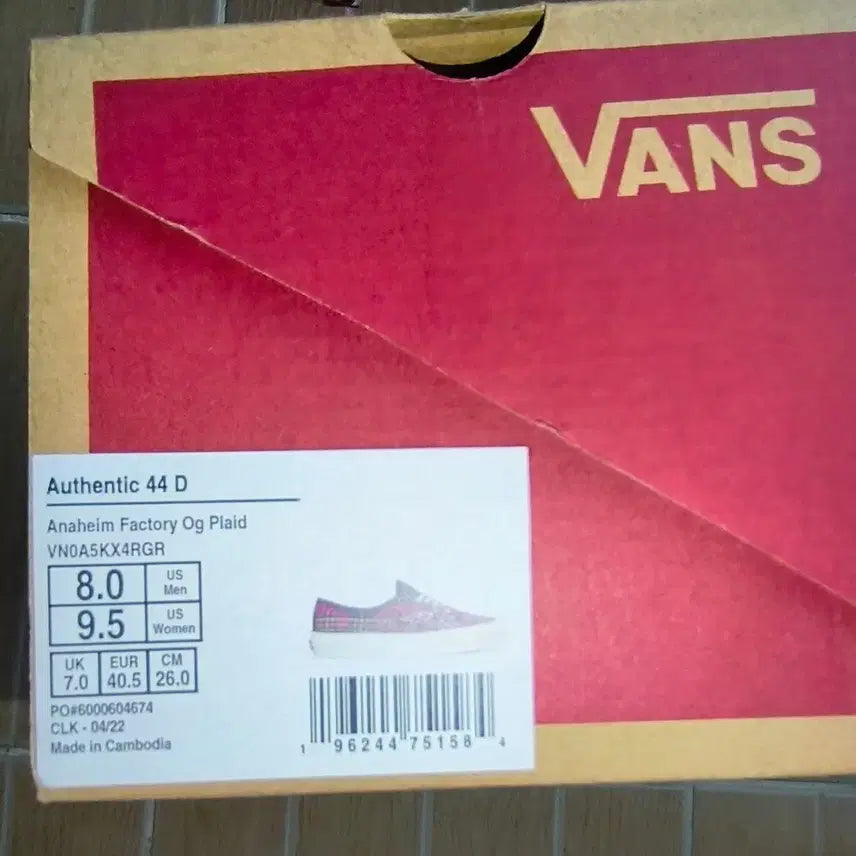 [BUNJANG] Vans Anaheim Authentic 44 DX OG Plaid Sneakers / 반스 애너하임 어센틱 44 DX 오지 플레이드
