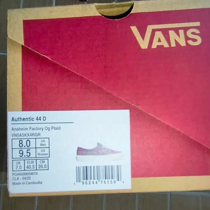 [BUNJANG] Vans Anaheim Authentic 44 DX OG Plaid Sneakers / 반스 애너하임 어센틱 44 DX 오지 플레이드