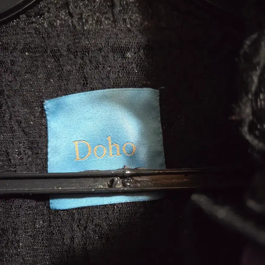 [BUNJANG] Doho Flower Lace Black Short Sleeve Coat / 도호 플라워 레이스 블랙 반팔 코트