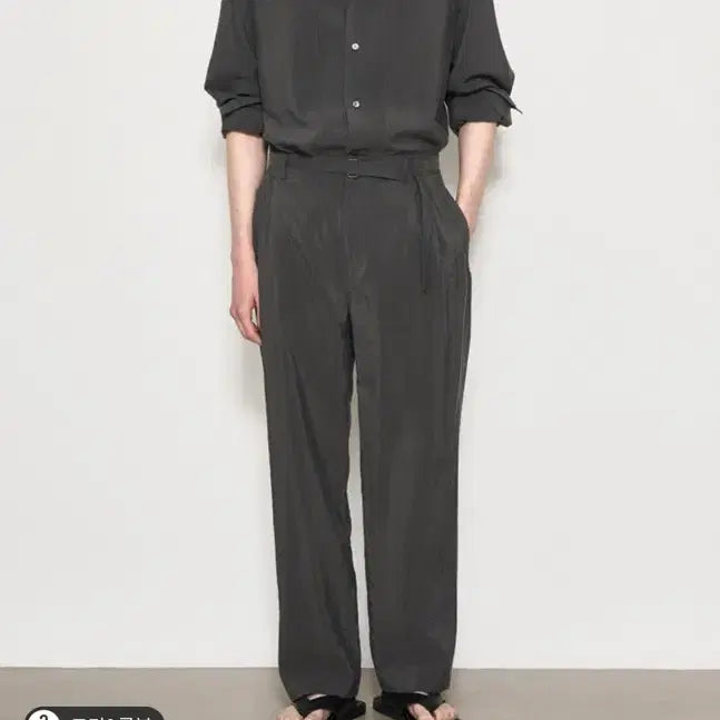 [BUNJANG] Time Homme Dry Silk Wide Pants DG / 타임옴므 드라이실크 와이드 팬츠 82(32) DG 새상품