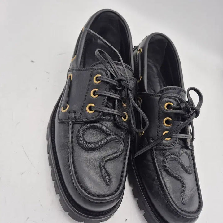 [BUNJANG] Gucci Snake Detail Boat Shoes / 구찌 블랙 스네이크 보트 슈즈