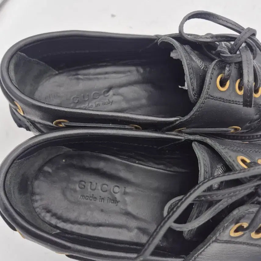 [BUNJANG] Gucci Snake Detail Boat Shoes / 구찌 블랙 스네이크 보트 슈즈