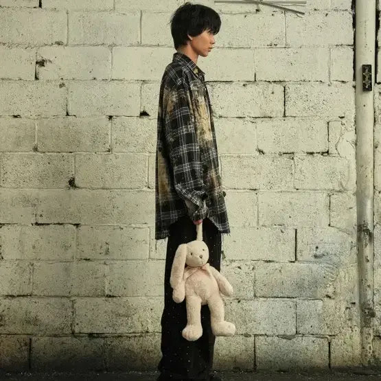 [BUNJANG] Grails Bleached Plaid Shirt / 그레일즈 블리치드 패일드 체크 셔츠 남방