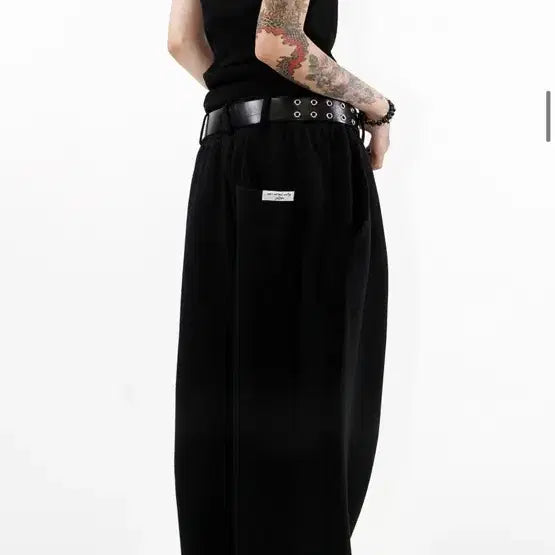 [BUNJANG] Krigon Wide Track Pants Black Max Overfit / 크리건 와이드 트랙 팬츠 블랙 맥스 오버핏