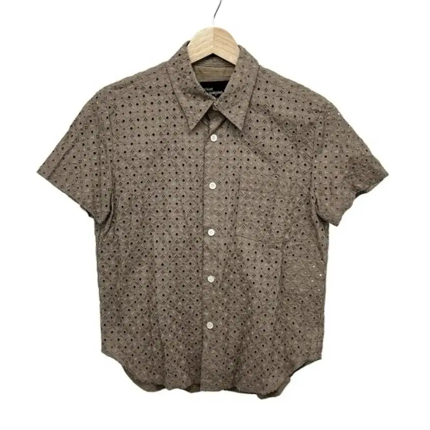 [BUNJANG] Comme des Garcons Brown Pattern Shirt / 꼼데가르송 셔츠