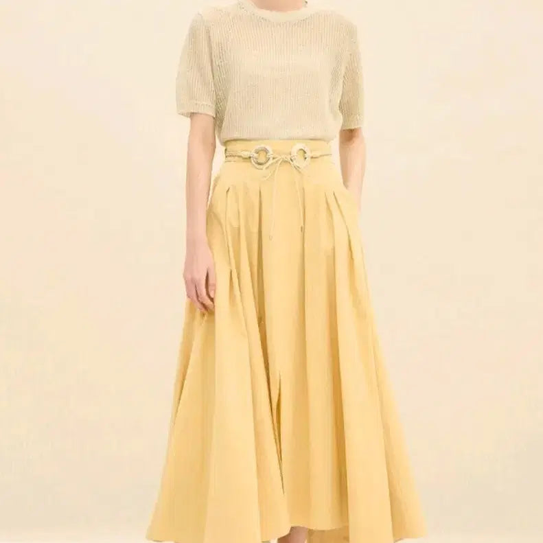 [BUNJANG] Time Circle Belt Maxi Skirt / 타임 서클 벨트 맥시 스커트