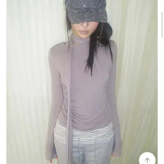 [BUNJANG] Deiffel Slim Long Sleeve Shirt / 데에펠 스카프 버튼 슬림 긴팔티 핑크 /아이보리 새상품