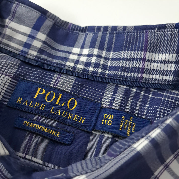 [BUNJANG] Polo Ralph Lauren Performance Tartan Check Shirt (1XB) / CK261 XL 폴로 퍼포먼스 타탄체크 블루 셔츠 남방
