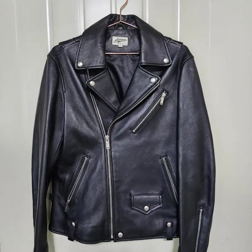 [BUNJANG] Aging CCC Black Leather Rider Jacket / 에이징씨씨씨 블랙 가죽 라이더 자켓